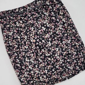 Black Floral Pencil Skirt